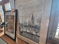 Lot 31 - kaders met tekeningen. 2 stuks - afbeelding 3 van  3