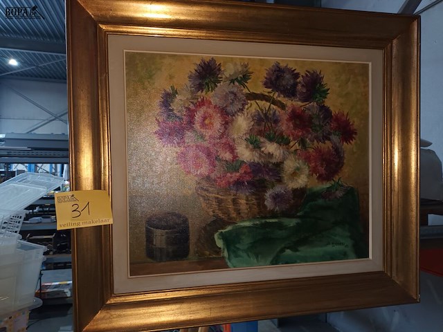 Lot 31 - schilderij bloemen - afbeelding 1 van  4