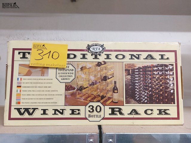 Lot 310 - vintage wijnrek voor 30 flessen, nieuw in doos - afbeelding 1 van  2