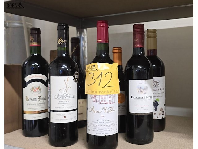 Lot 312 - rode wijnen , jaren 2011 tot 2018, 7 flessen - afbeelding 1 van  8