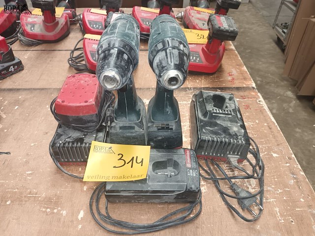 Lot 314 - accu schroefmachine metabo. 2 stuks - afbeelding 1 van  4