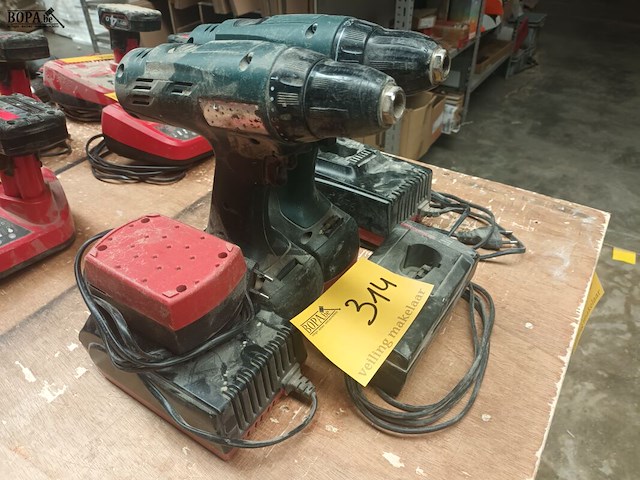 Lot 314 - accu schroefmachine metabo. 2 stuks - afbeelding 2 van  4