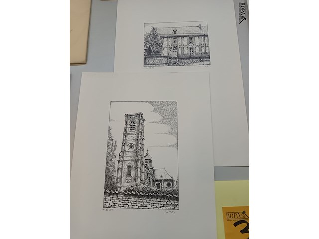 Lot 314 - pentekeningen. 5 stuks - afbeelding 4 van  7