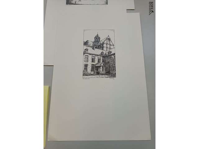 Lot 314 - pentekeningen. 5 stuks - afbeelding 7 van  7