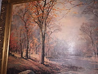 Lot 316 - schilderij bos en rivier - afbeelding 2 van  4