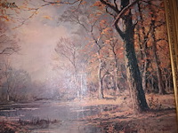 Lot 316 - schilderij bos en rivier - afbeelding 3 van  4