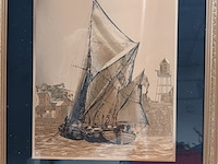 Lot 32 - folieprints in kader. 3 stuks - afbeelding 2 van  5