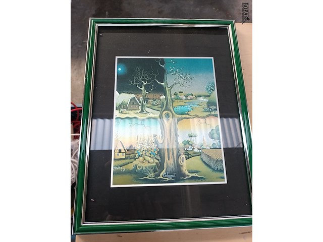 Lot 32 - folieprints in kader. 3 stuks - afbeelding 3 van  5