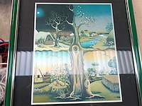 Lot 32 - folieprints in kader. 3 stuks - afbeelding 3 van  5