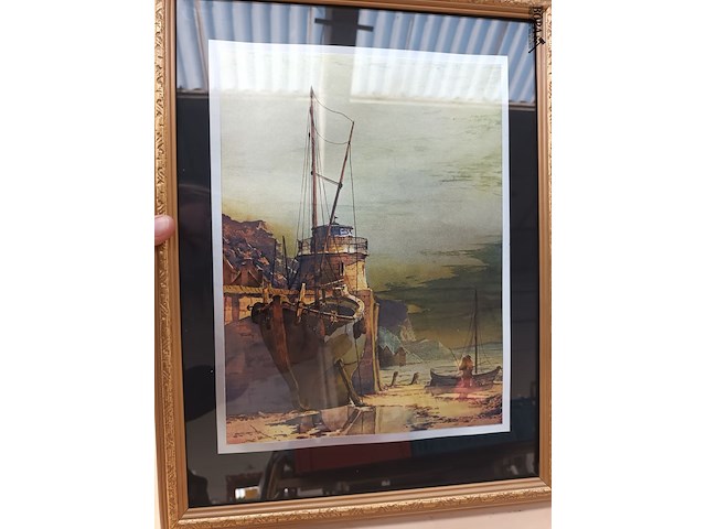 Lot 32 - folieprints in kader. 3 stuks - afbeelding 4 van  5