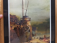 Lot 32 - folieprints in kader. 3 stuks - afbeelding 4 van  5