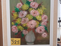 Lot 325 - schilderij bloemen - afbeelding 1 van  3