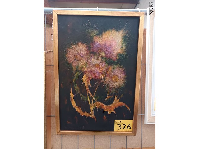 Lot 326 - schilderij bloemen - afbeelding 1 van  3