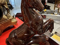 Lot 327 - retro decoratieve klok - paard - afbeelding 3 van  3