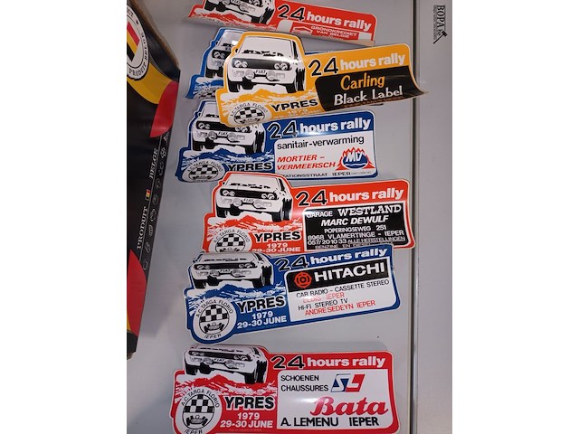 Lot 33 - rally ieper stickers, jaren ‘70. 21 stuks - afbeelding 2 van  5