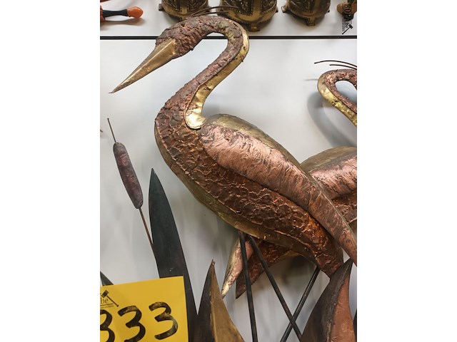 Lot 333 - metalen wanddecoratie reigers - afbeelding 4 van  4