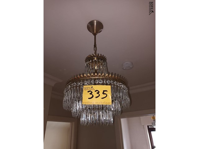 Lot 335 - luster in koper met kristallen - afbeelding 1 van  3