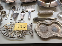 Lot 335 - verzilverd tafelgerei. 50 stuks - afbeelding 4 van  9
