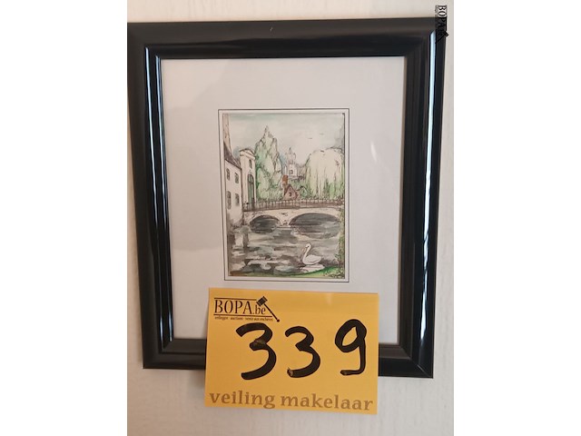 Lot 339 - kader brugs stadszicht - afbeelding 1 van  2