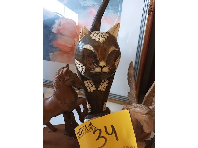 Lot 34 - houten dieren deco.5 stuks - afbeelding 5 van  5