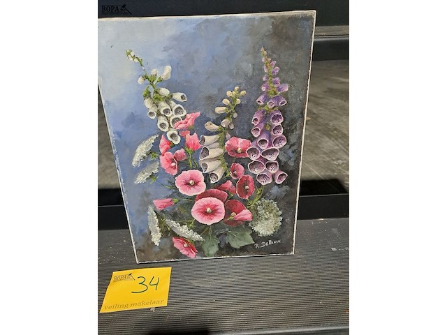 Lot 34 - schilderij vingerhoedskruid deblock 30*40 - afbeelding 1 van  1