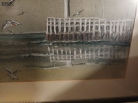 Lot 34 - tekening meeuwen aan de pier - afbeelding 3 van  3