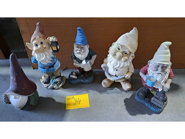 Lot 34 - tuinkabouters - 5 stuks - afbeelding 3 van  3