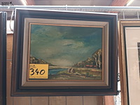 Lot 340 - schilderij landschap - afbeelding 1 van  3