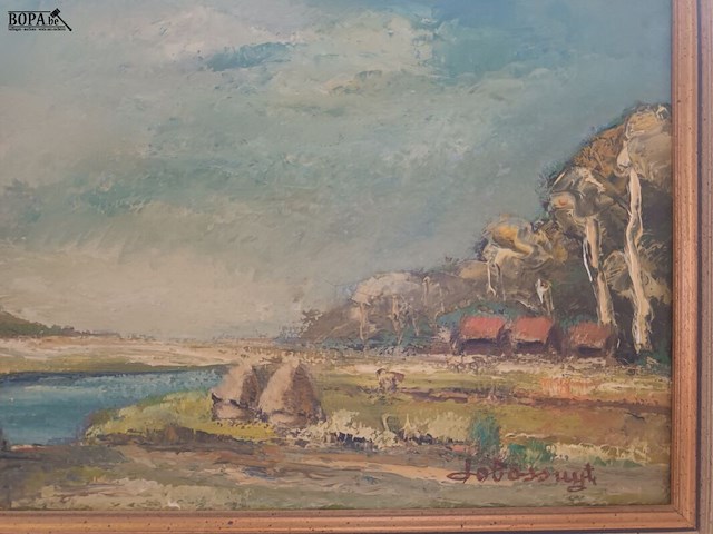 Lot 340 - schilderij landschap - afbeelding 2 van  3