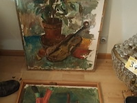 Lot 341 - schilderskoffer met inhoud - afbeelding 4 van  5
