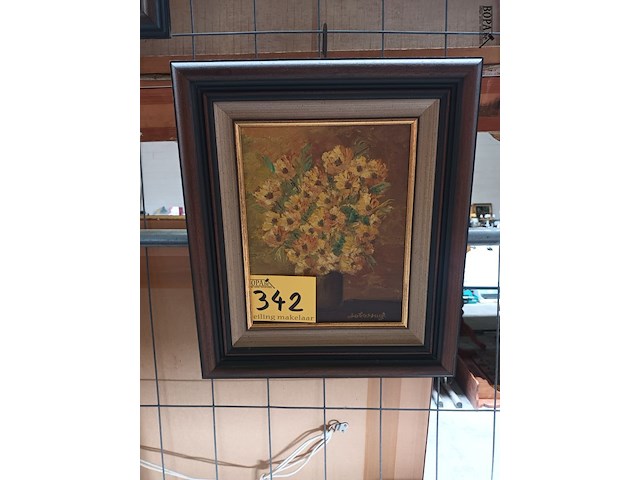 Lot 342 - schilderij bloemen - afbeelding 1 van  3