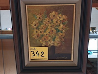 Lot 342 - schilderij bloemen - afbeelding 1 van  3