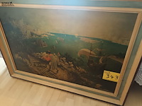Lot 343 - kader reproductie zeezicht - afbeelding 1 van  4
