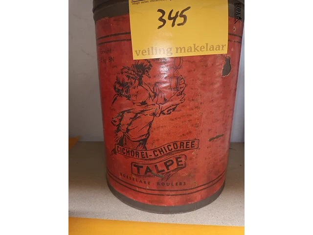 Lot 345 - blikken doos cichorei talpe roeselare - afbeelding 3 van  4
