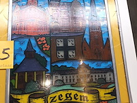 Lot 345 - glas in lood. 2 stuks - afbeelding 2 van  3