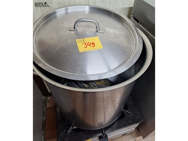 Lot 349 - grote inox kookpot - afbeelding 1 van  1