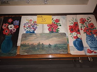 Lot 35 - beschilderde plankjes. 7 stuks - afbeelding 1 van  4