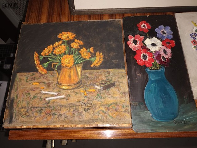 Lot 35 - beschilderde plankjes. 7 stuks - afbeelding 2 van  4