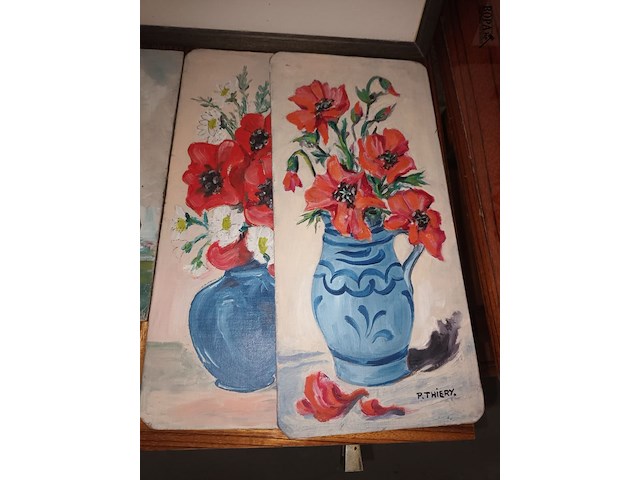 Lot 35 - beschilderde plankjes. 7 stuks - afbeelding 4 van  4