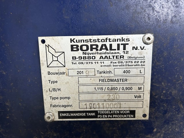 Lot 35 - fieldmaster mazouttank met pomp - afbeelding 5 van  5