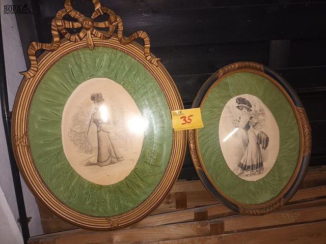 Lot 35 - ovalen kaders. 2 stuks - afbeelding 1 van  4