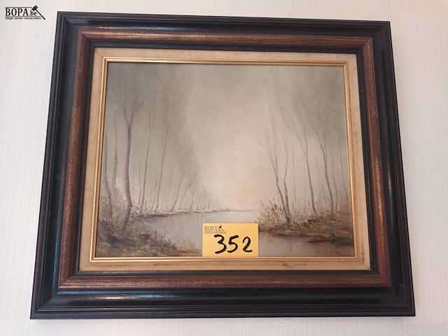 Lot 352 - kader boslandschap - afbeelding 1 van  4