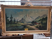 Lot 354 - schilderij berglandschap - afbeelding 1 van  5