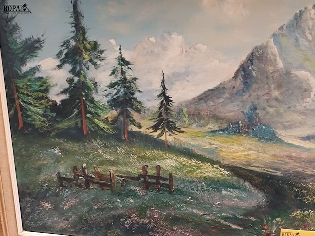 Lot 354 - schilderij berglandschap - afbeelding 3 van  5
