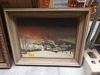 Lot 355 - schilderij sneeuwlandschap - afbeelding 1 van  3