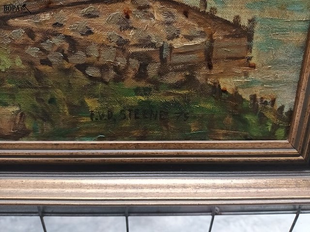 Lot 358 - schilderij oogstlandschap - afbeelding 4 van  4