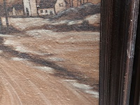 Lot 359 - schilderij landschap met zwanen - afbeelding 3 van  4