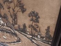 Lot 359 - schilderij landschap met zwanen - afbeelding 4 van  4