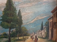 Lot 359 - schilderij wandelaars - afbeelding 4 van  5
