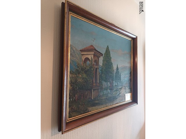 Lot 359 - schilderij wandelaars - afbeelding 5 van  5
